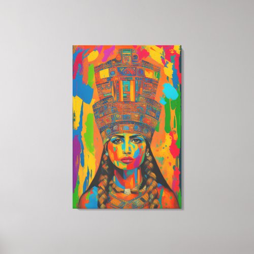 Aztec Woman Art Canvas Print