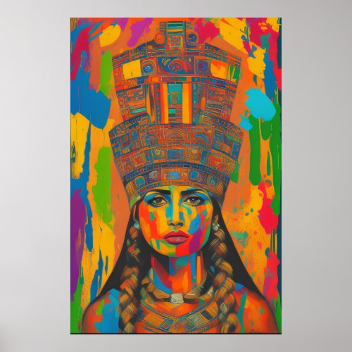 Aztec Woman Art Poster