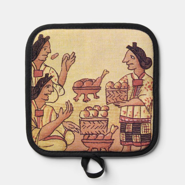 Aztec Women at a Banquet Pot Holder (Front)