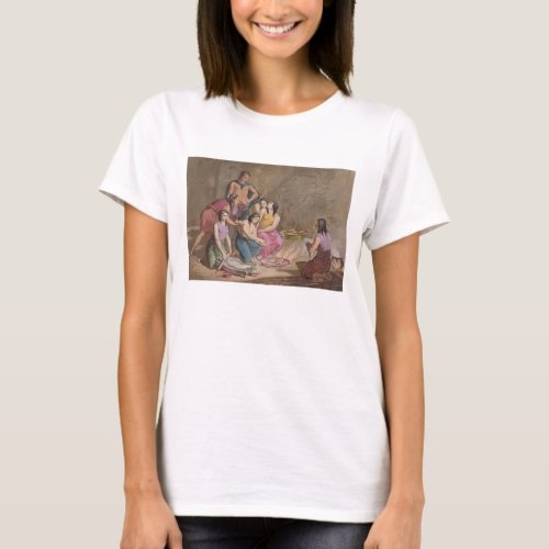 Aztec women making maize bread Mexico from Le C T_Shirt