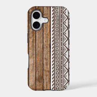 Aztec wood panel print iPhone 17 case