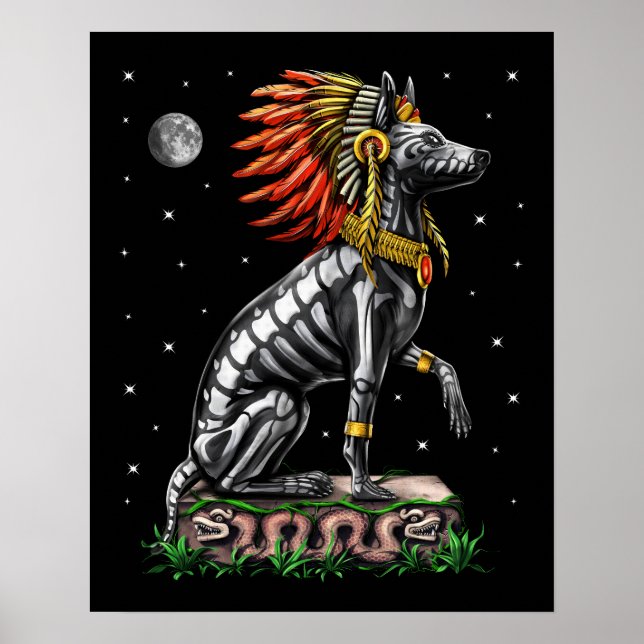 Aztec Xolo Dog Poster (Front)