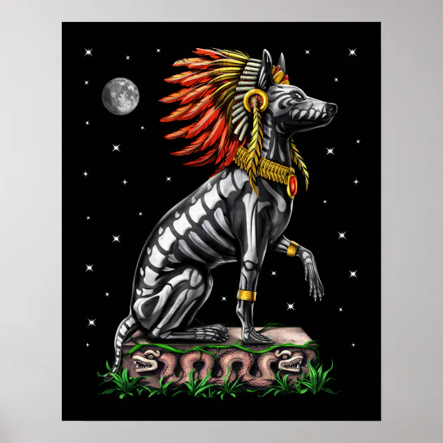 Aztec Xolo Dog Poster Zazzle
