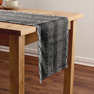 Aztec Zigzag Abstract Geometric Pattern Short Table Runner