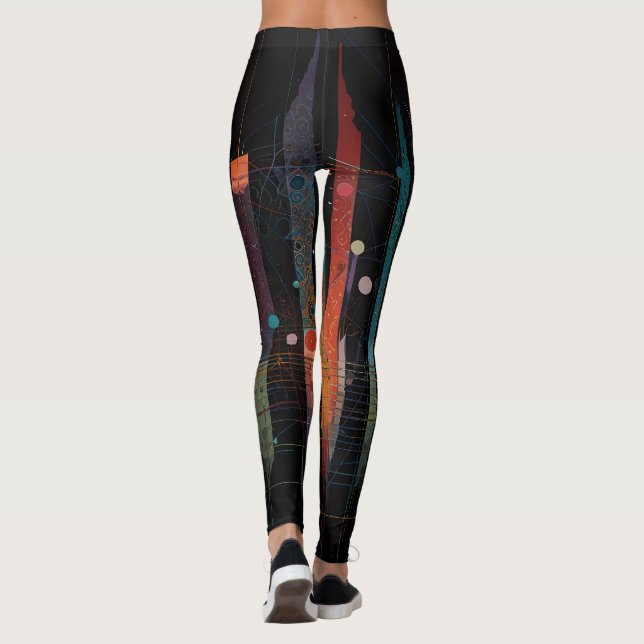 Aztec Zodiac Abstract Mix Leggings (Back)