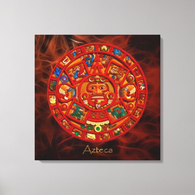 AZTECA ~ Mayan - Aztec Sun Calendar Art Print (Front)