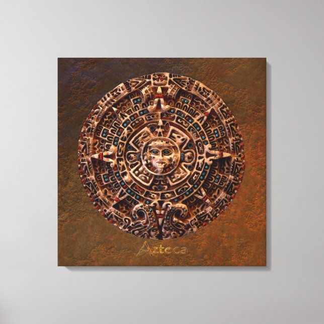 AZTECA ~ Mayan - Aztec Sun Calender Art Print (Front)