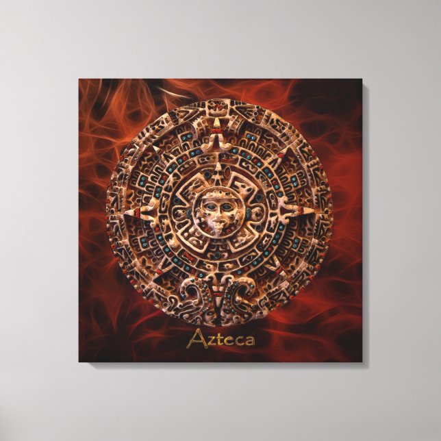 AZTECA ~ Mayan - Aztec Sun Calender Art Print (Front)
