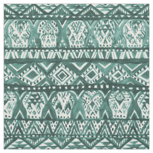 AZTECHIE Aztec Skull Boho Tribal Pattern Fabric