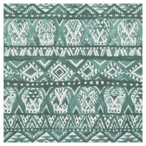 AZTECHIE Aztec Skull Boho Tribal Pattern Fabric