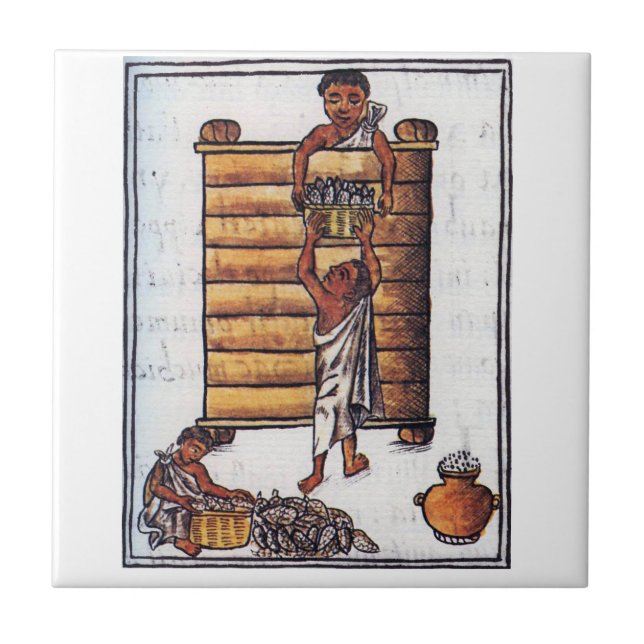 Aztecs Storing Maize Tile (Front)