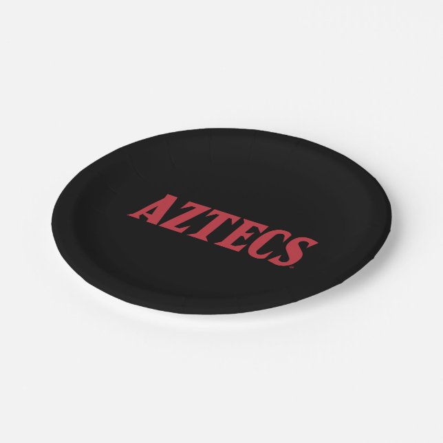 Aztecs Wordmark Paper Plates (Angled)