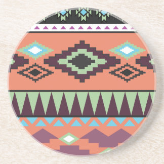 Aztek Tribal Southwestern Geometric Sandstone Coaster