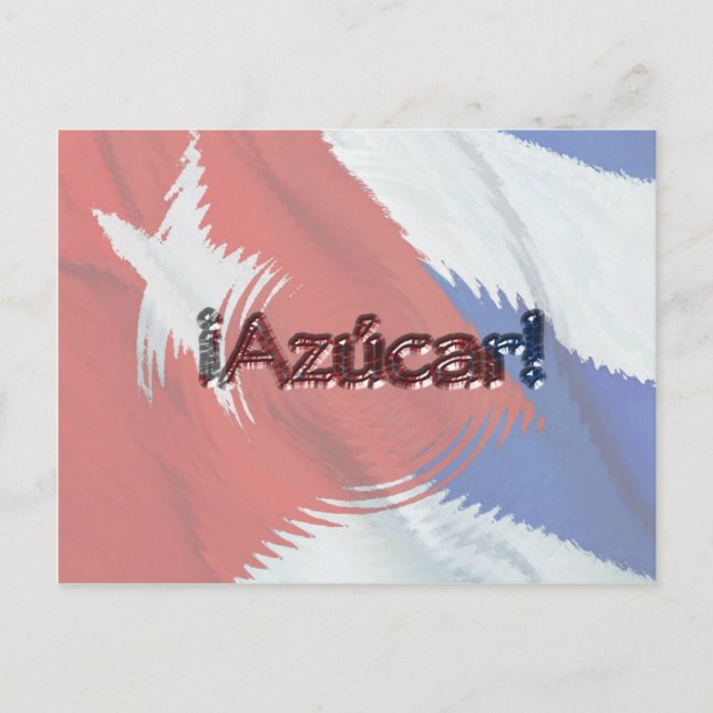 Azucar! on Cuban Flag Postcard (Front)