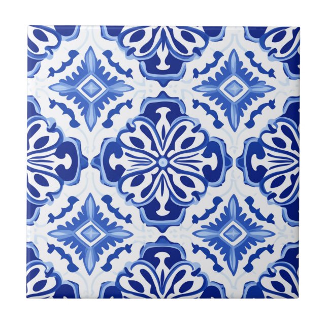 Azul Arabesque Ceramic Tile (Front)