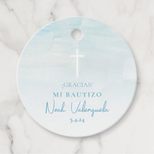 Azul Bautizo Etiqueta para Recuerdos Favor Tags