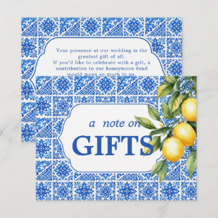 💙🍋Azul & Limone Romance Note on Gifts Enclosure Card