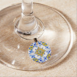 Azulejo Art Tile Wine Glass Charm at Zazzle