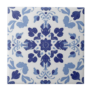 Azulejo blue and white mosaic vintage bulk ceramic tile