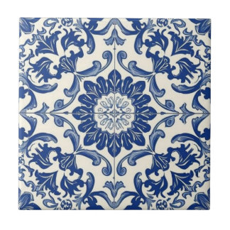 Azulejo blue and white mosaic vintage bulk ceramic tile
