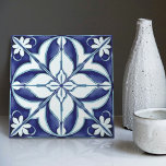 Azulejo Blue and White Symmetrical Floral Ceramic Tile<br><div class="desc">Add a touch of elegance and natural beauty to your home with our Enchanting Symmetrical Floral Ceramic Tile. This exquisite tile features a captivating, symmetric floral pattern in azulejo blue hues. Perfect for enhancing kitchens bathrooms, or as decorative accents throughout your home, each tile is crafted from high-quality ceramic, ensuring...</div>