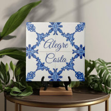 Azulejo Blue Custom House Name Plate Plaque Sign
