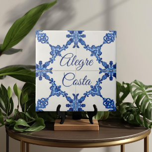 Azulejo Blue Custom House Name Plate Plaque Sign  Ceramic Tile