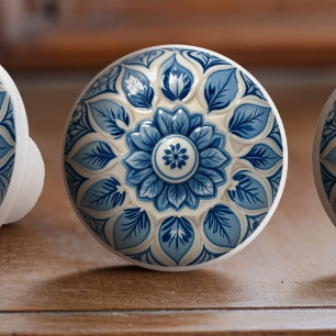 Azulejo Blue Elegance Ceramic KnobPull Ceramic Knob