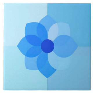 Azulejo Blue Mediterranean Modern Floral Ceramic Tile