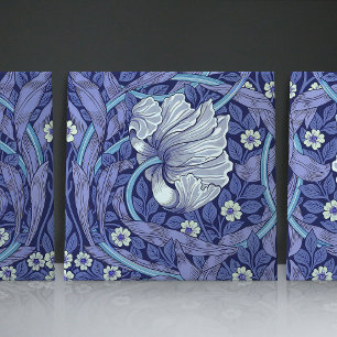 Azulejo Blue Pimpernel Seamless 1/2 William Morris Ceramic Tile