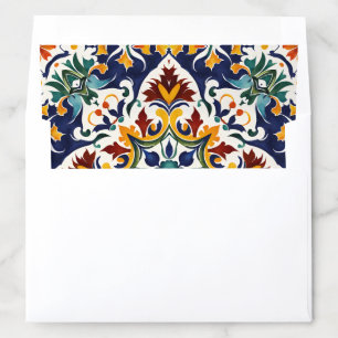 Azulejo blue Portuguese Mediterranean ornate Envelope Liner