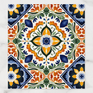 Azulejo blue Talavera vintage Mexican wedding Envelope Liner