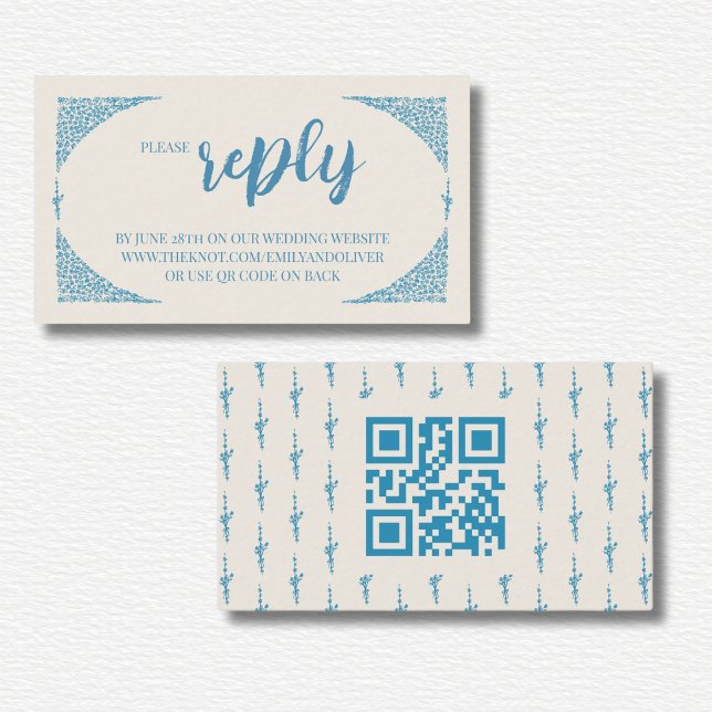 Azulejo Blue Wedding Enclosure Card (Creator Uploaded)