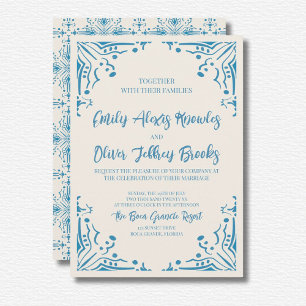 Azulejo Blue Wedding Invitation