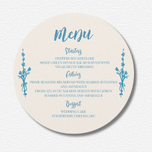 Azulejo Blue Wedding Menu