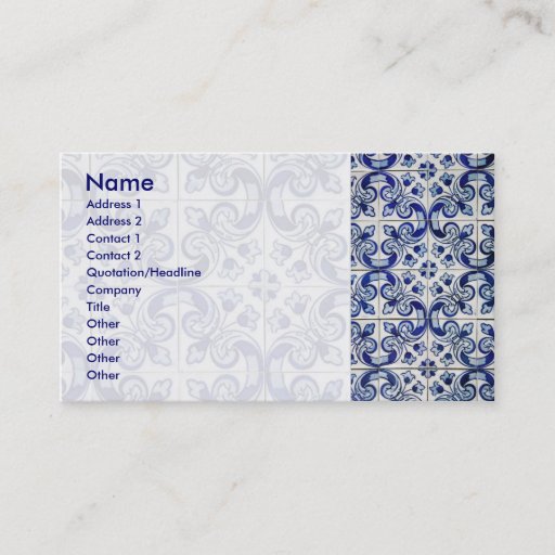 Customizable Azulejo Business Card Template