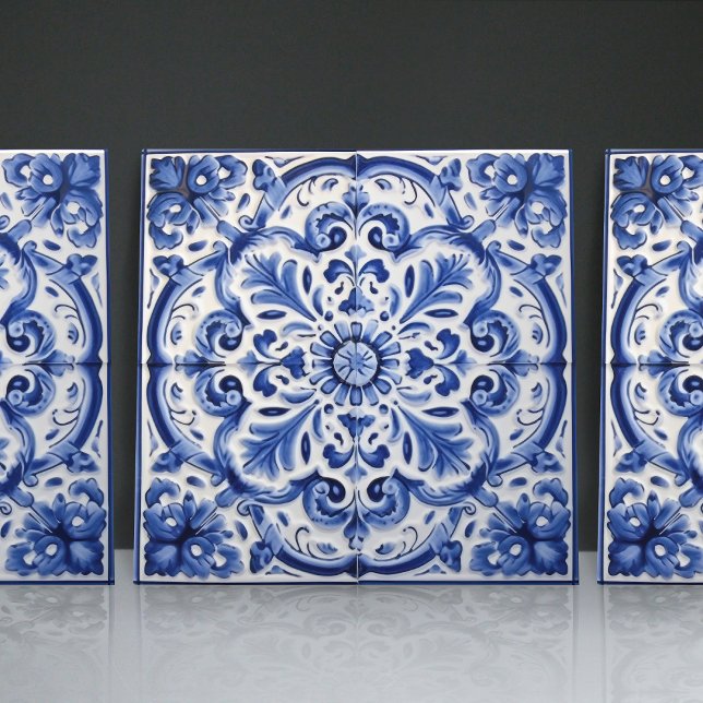 Azulejo Cerulean Portuguese Ornamental Mosaic Ceramic Tile (Creator Uploaded)