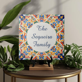 Azulejo Colorful Custom Name Plate Plaque Sign Ceramic Tile