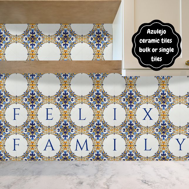 Azulejo Colorful Custom Name Plate Plaque Sign  Ceramic Tile (Azulejo Mediterranean Colorful Backsplash Ceramic Tile or Custom House Name Plate Plaque Sign.)