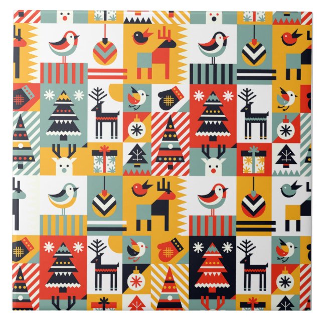 Azulejo Lisbon Patterned Talavera Ceramic Design  Ceramic Tile (Front)