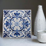 Azulejo Lisbon Patterned Talavera Ceramic Design Ceramic Tile<br><div class="desc">Indigo Azulejo Blue Portuguese Lisbon decorative Talavera ceramic tiles are a beautiful and unique addition to any home. A high-quality product with a timeless esthetic. The blue color of the tiles is inspired by the indigo blue of Lisbon's famous azulejo tiles, adding a touch of history and culture to your...</div>