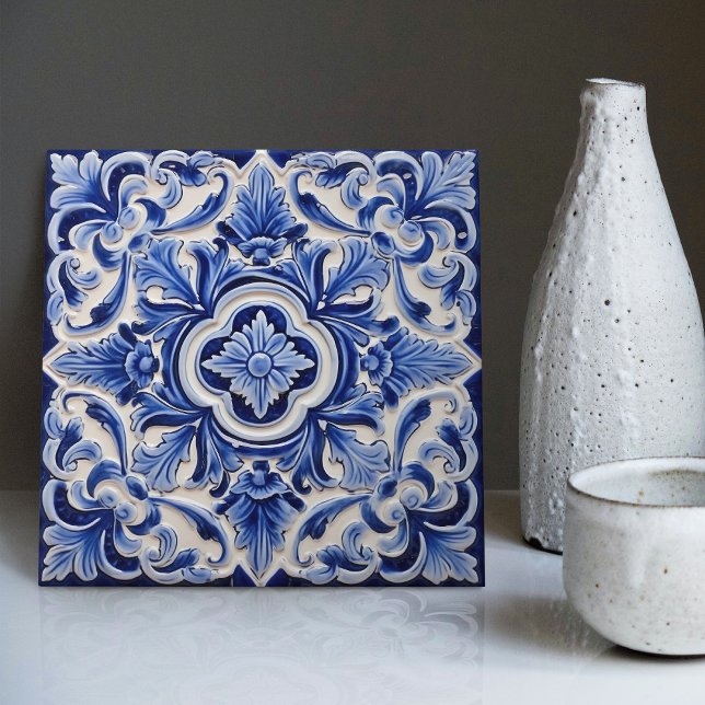 Azulejo Lisbon Patterned Talavera Ceramic Design Ceramic Tile (Creator Uploaded)