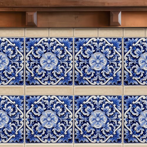 Azulejo Lisbon Patterned Talavera Ceramic Design Ceramic Tile