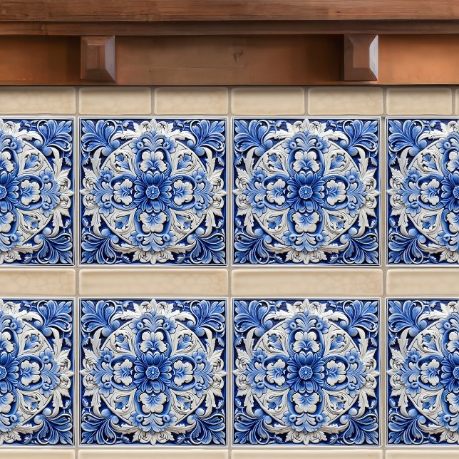 Azulejo Lisbon Patterned Talavera Ceramic Design Ceramic Tile (Creator Uploaded)