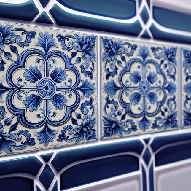 Azulejo Lisbon Patterned Talavera Ceramic Design Ceramic Tile (Creator Uploaded)