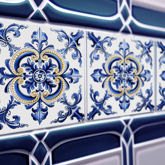Azulejo Lisbon Patterned Talavera Ceramic Design Ceramic Tile (Creator Uploaded)