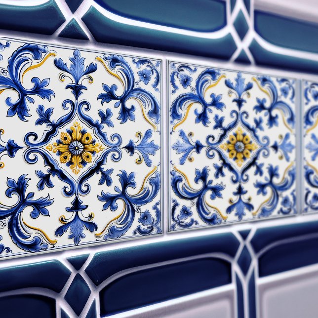 Azulejo Lisbon Patterned Talavera Ceramic Design Ceramic Tile (Creator Uploaded)