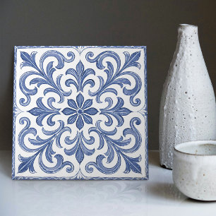Azulejo Lisbon Patterned Talavera Ceramic Design Ceramic Tile