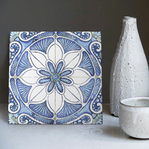 Azulejo Lisbon Patterned Talavera Ceramic Design Ceramic Tile