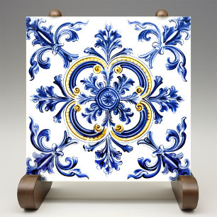 Azulejo Lisbon Patterned Talavera Ceramic Design Ceramic Tile